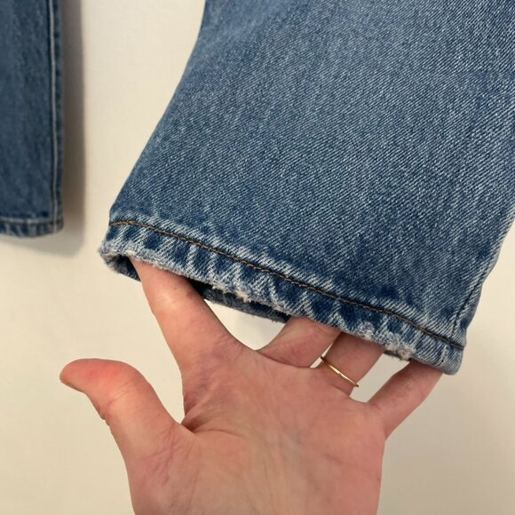 LEVI'S LEVIS 501 CT Jeans Customized Tapered Ripped Button Fly Cropped W26 L32 - Picture 16 of 16